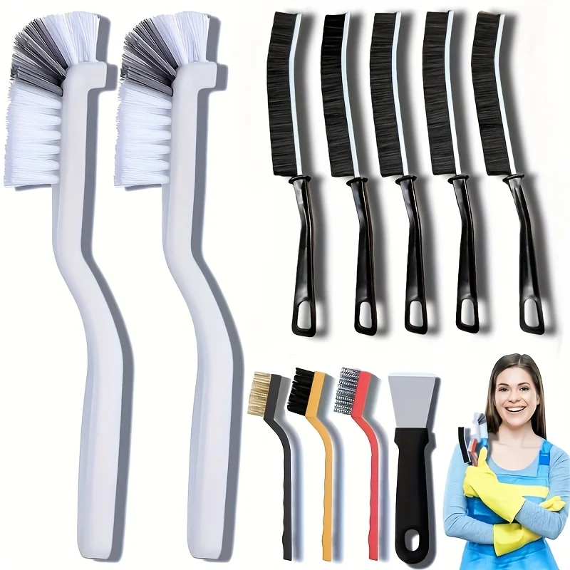 Home Bathroom Cleaning Kit - 11 Buah Set Sikat Pembersih Serbaguna