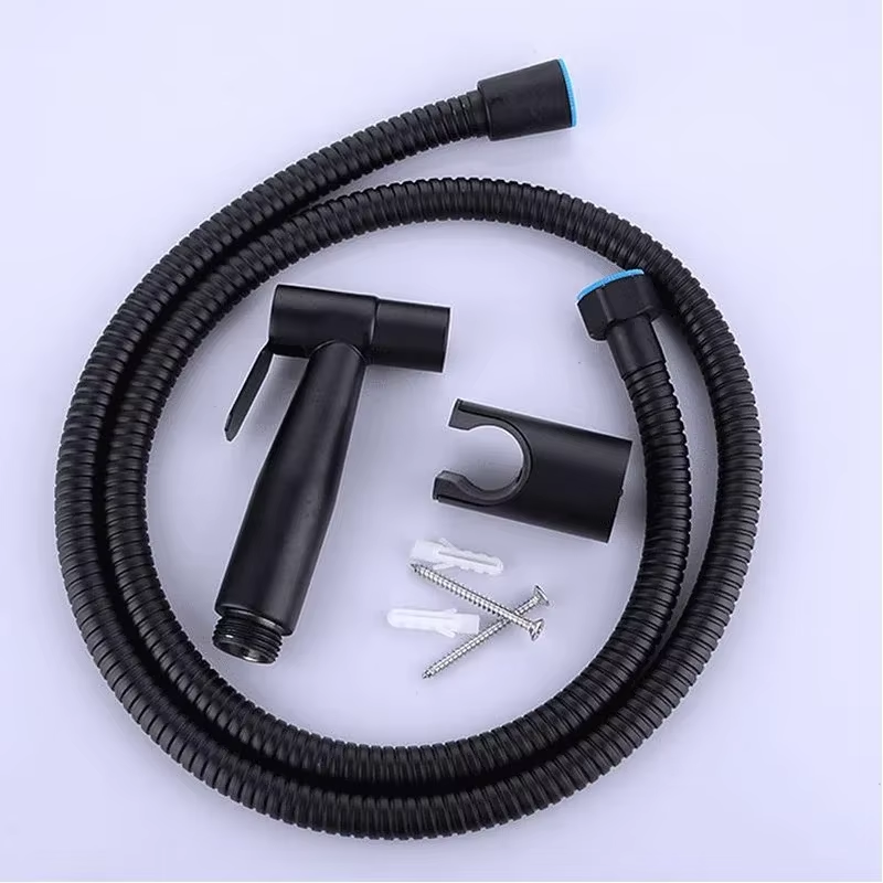 Home Bathroom Cleaning Kit - Keran Bidet Toilet Hitam, Semprotan Tangan
