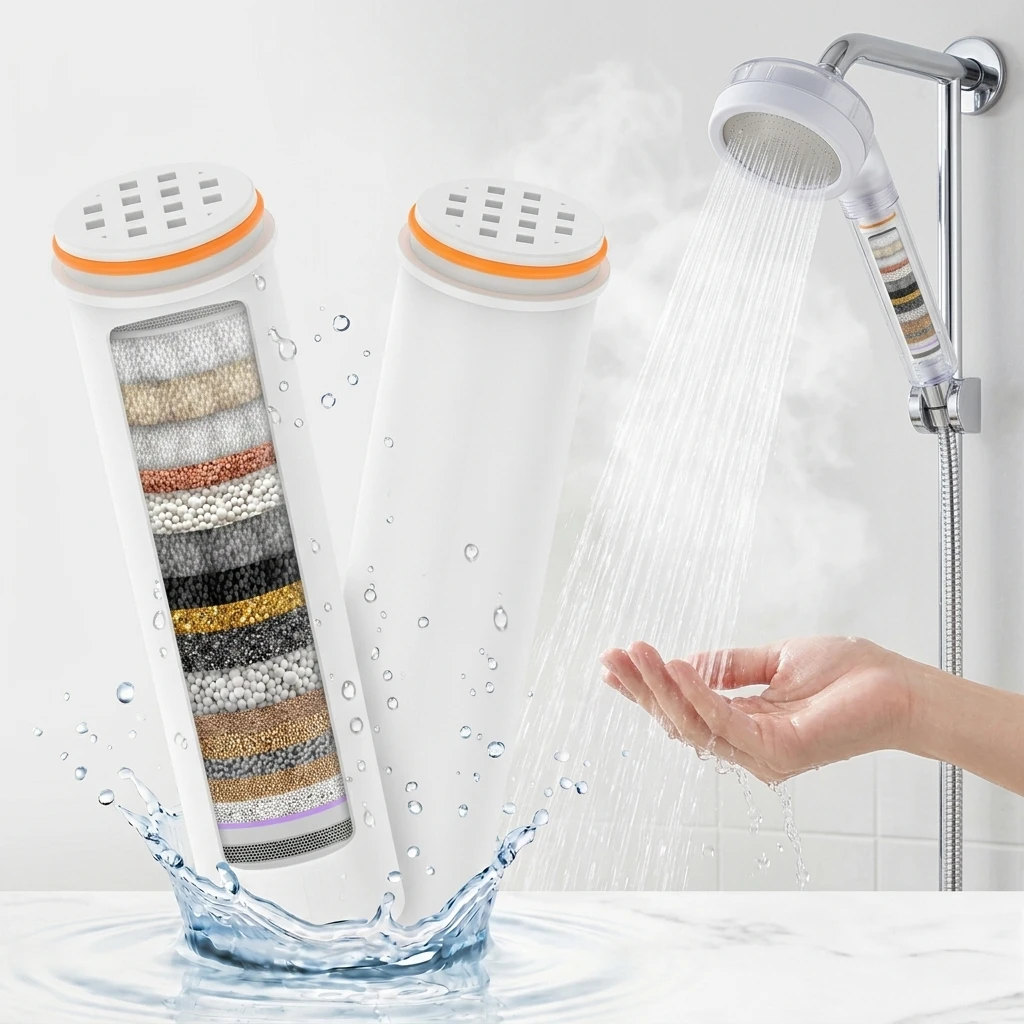 Home Bathroom Water Filter - 2Pcs Filter Pengganti Kepala Shower Menghilangkan