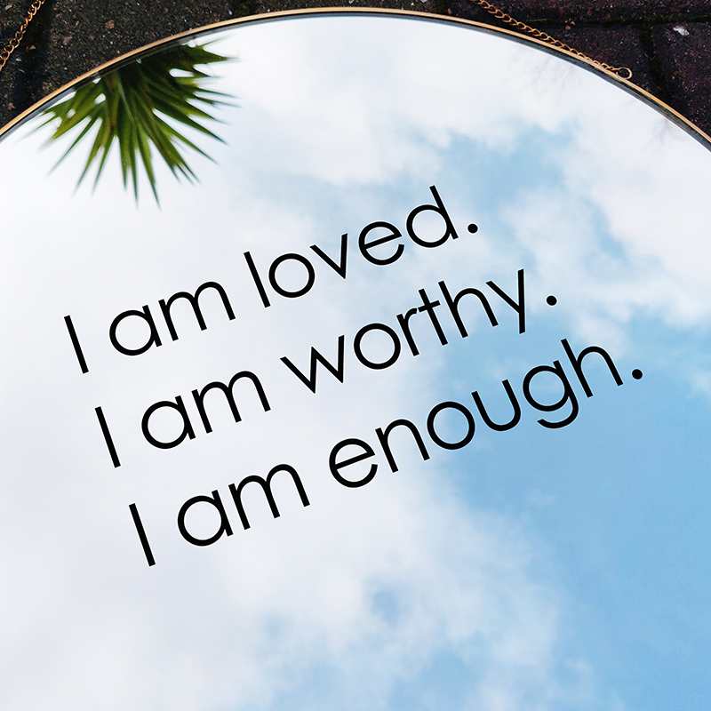 Home Theater Bathroom - Stiker Vinyl Cermin I Am Loved