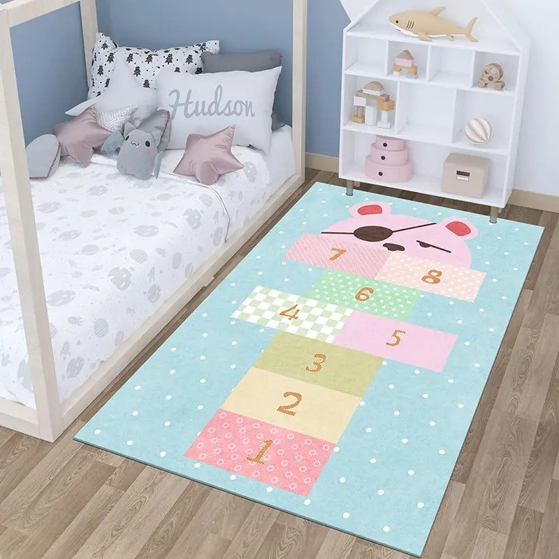 Home Bathroom Lights - Karpet Hopscotch Anak-anak Abu-abu Muda untuk