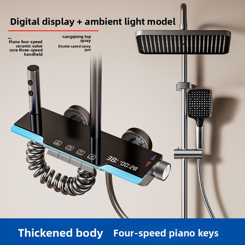 Sistem Shower Head Abu-abu Gun - Home Bathroom Lights ulasan dan harga