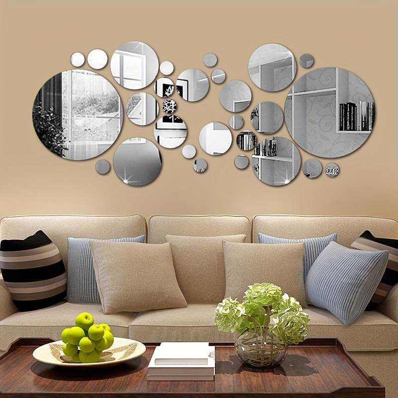 Stiker dinding cermin akrilik  - Home Theater Bathroom ulasan dan harga