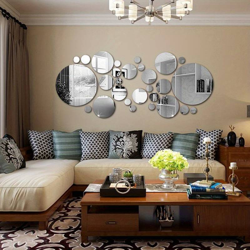 Stiker dinding cermin akrilik  - Home Theater Bathroom ulasan dan harga