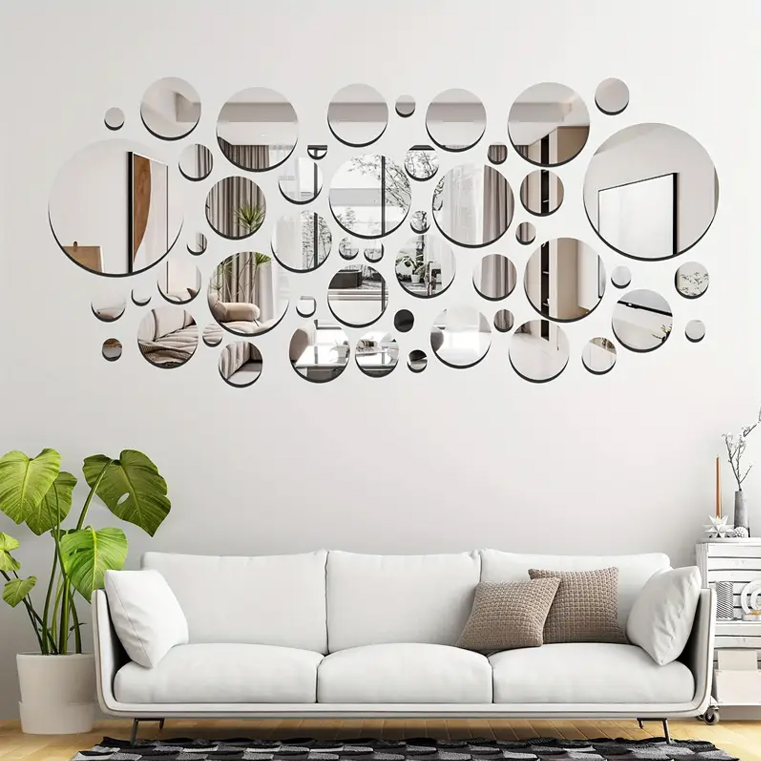 32 Buah Stiker Dinding Cermin  - Home Theater Bathroom ulasan dan harga
