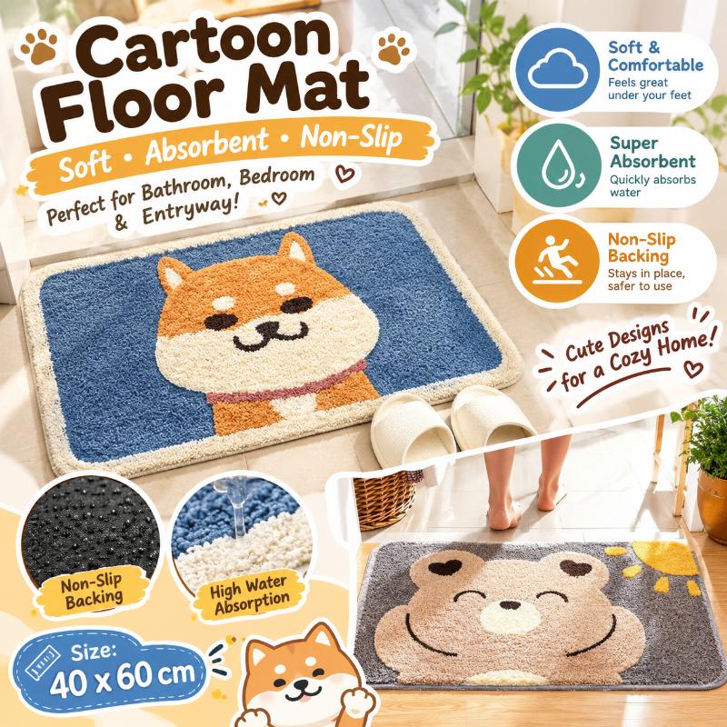 Keset Kamar Mandi Motif Kucing - Jet Home Bathroom Mats ulasan dan harga