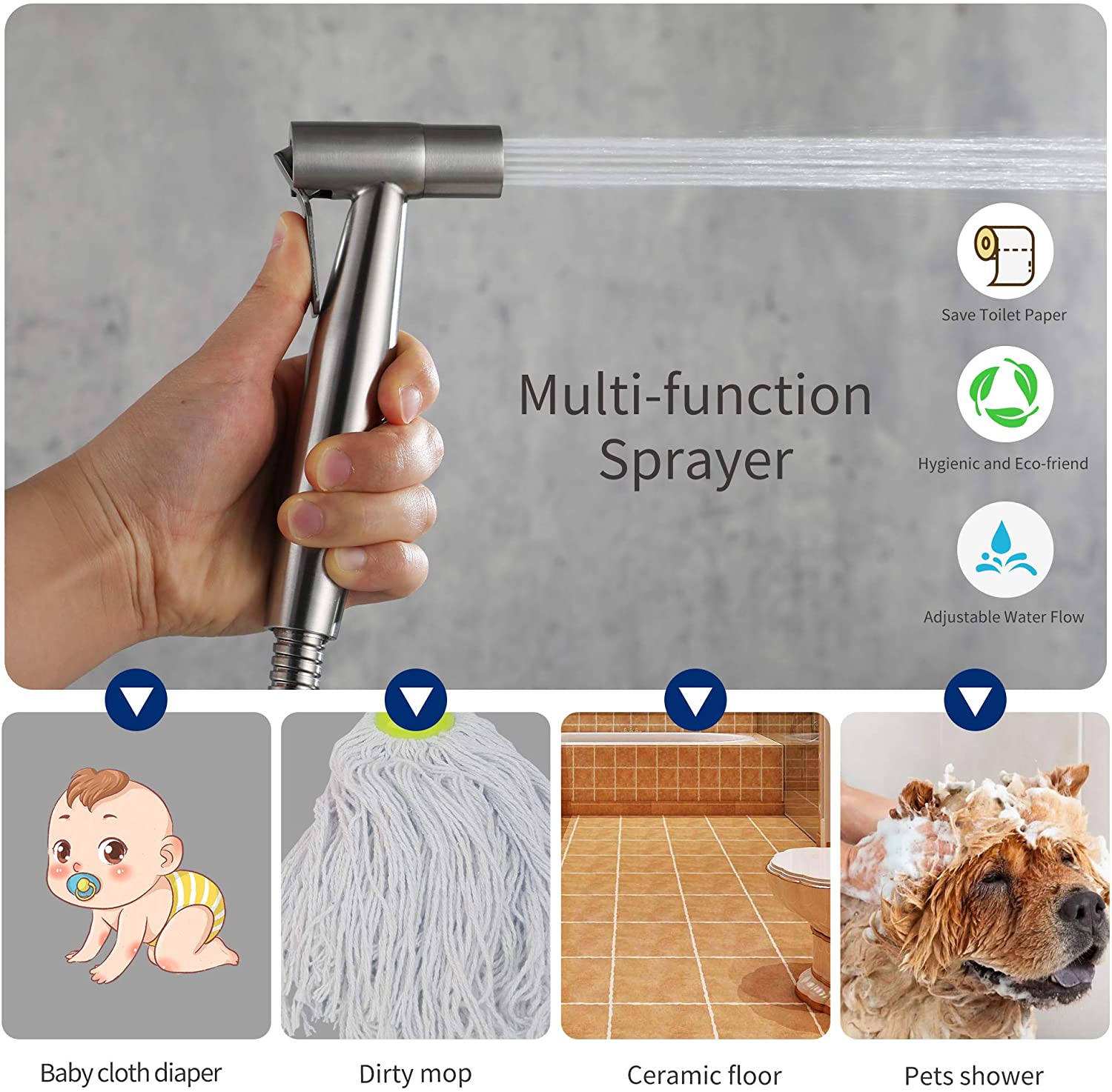 Keran Bidet Toilet Hitam, Semp - Home Bathroom Cleaning Kit ulasan dan harga