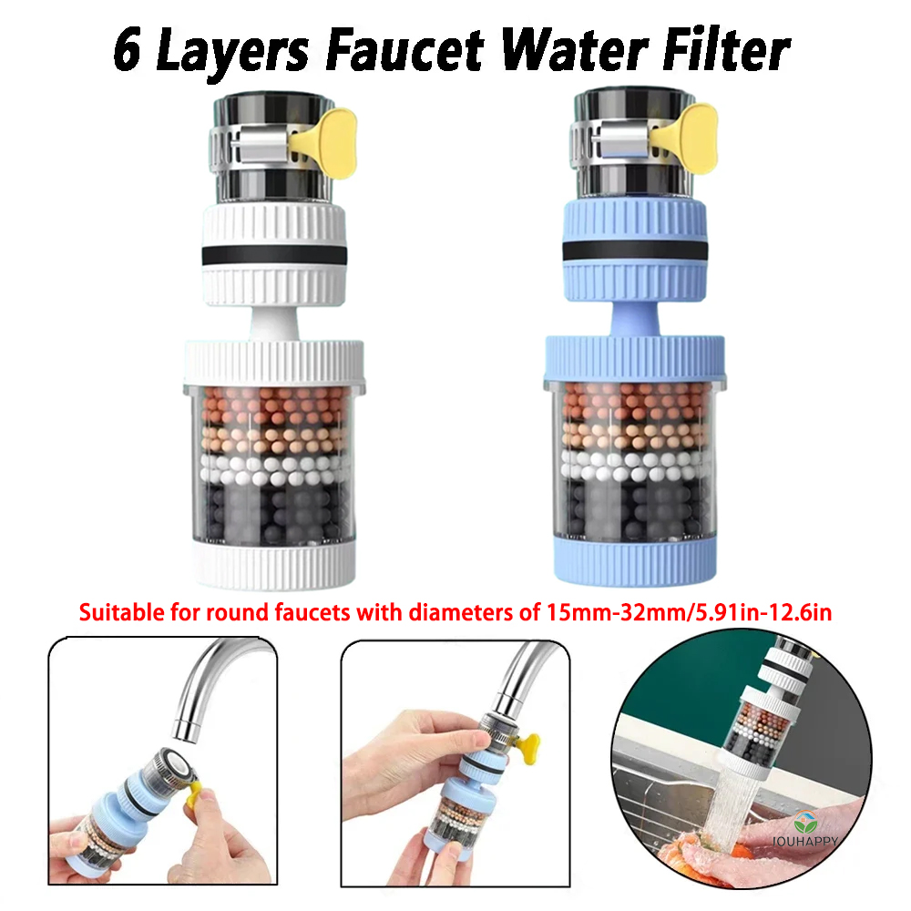 Filter Air Keran 6 Lapis Keran - Home Bathroom Water Filter ulasan dan harga